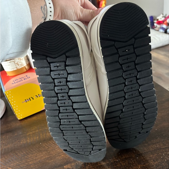 Womens Ivory White Ankle Boots with Silver Buckle Detail - Picture 9 of 9